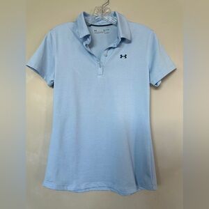 Under Armour UA Zinger Polo Shirt HeatGear Baby Blue Fitted Women’s Small